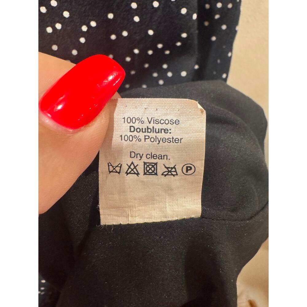 Madewell Black Flutter Sleeve Polka Dot Mini Shift Dress - Size 12 - Picture 7 of 7